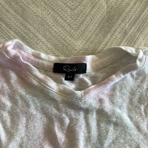 Rails Girls Light Faded Purple & Blue V Neck T-Shirt - Picture 3 of 5